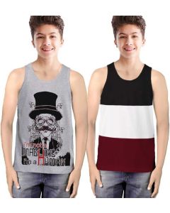 Vest For Boys Cotton Blend  (Multicolor, Pack of 2)